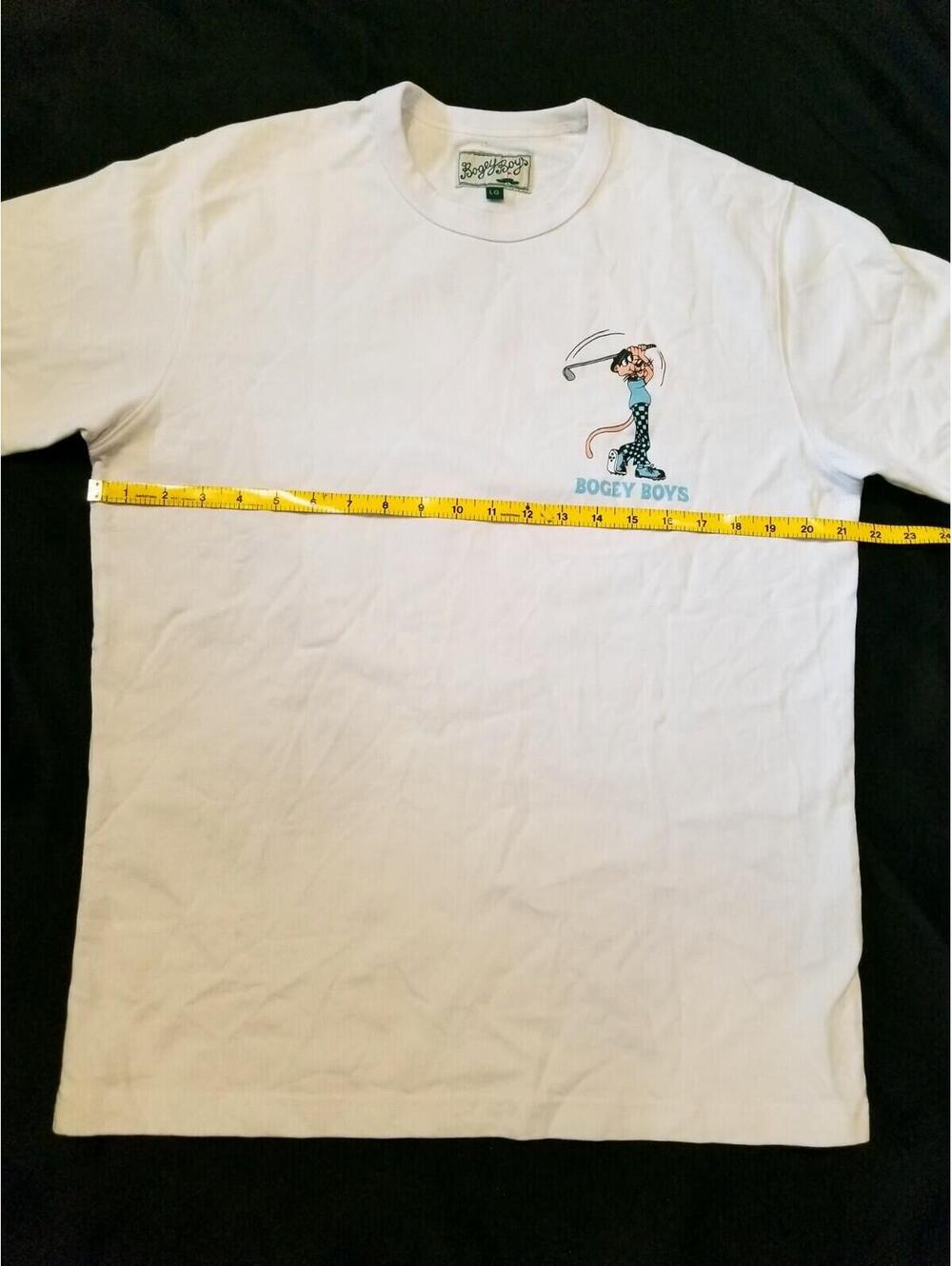 Rare BOGEY BOYS White Golf T Shirt Double Now Triple Later Pink Panther Large L - Picture 9 of 9